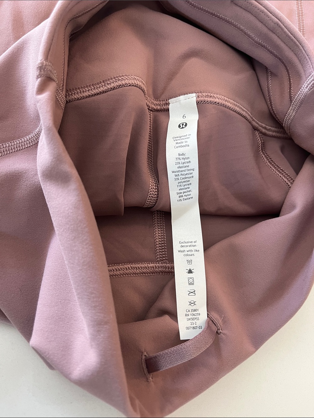 Lululemon Twilight Rose Wunder Train HR Tight 25” *Pockets - Picture 7 of 7